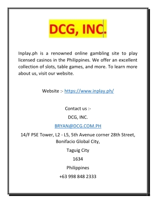 Licensed Online Casino Philippines | Inplay.ph