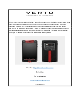 Vertu Mobile Price Online | Thevertuboutique.com