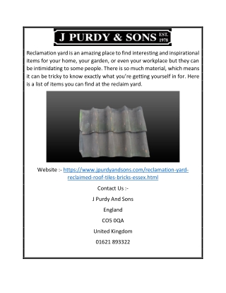 Reclaimed Roof Tiles | Jpurdyandsons.com