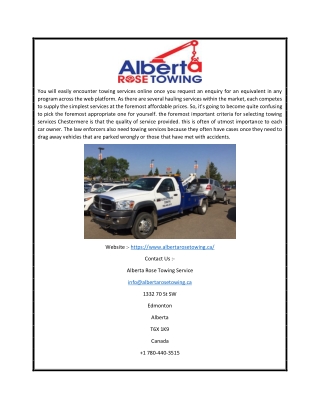 Cheap Tow Truck Service In Edmonton | Albertarosetowing.ca