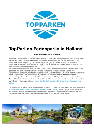 TopParken Ferienparks in Holland