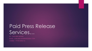 Paid Press Release Services