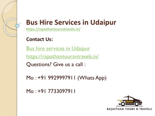 Bus Hire Service in Udaipur