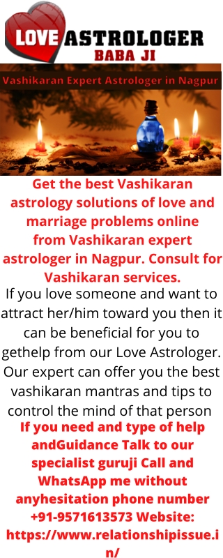 Vashikaran Expert Astrologer in Nagpur  91 9571613573 - free tips