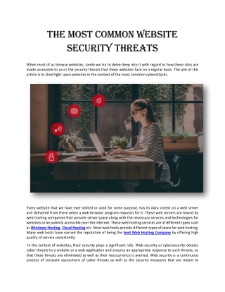 The most Common Website Security Threats