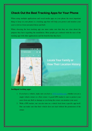 Check Out the Best Tracking Apps for Your Phone
