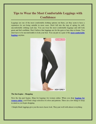 Tips to Wear the Most Comfortable Leggings with Confidence