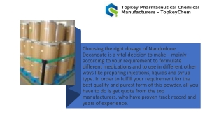 TopKeyChem Offers the Right Quantity of Nandrolone Decanoate Powder