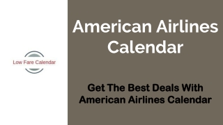 American Airlines Calendar
