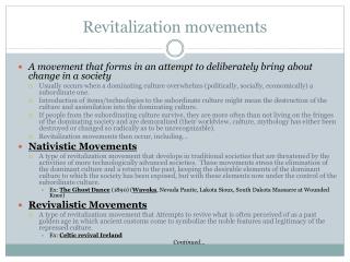 Revitalization movements