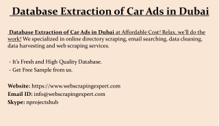 Database Extraction of Car Ads in Dubai