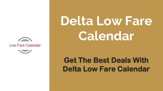 Delta Low Fare Calendar