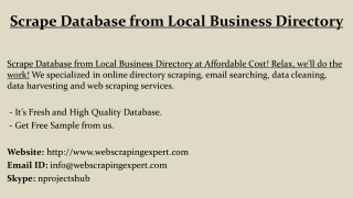 Scrape Database from Local Business Directory