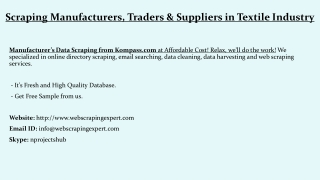 Scraping Manufacturers, Traders & Suppliers in Textile Industry