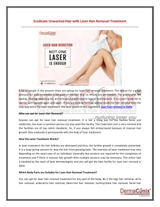 Eradicate Unwanted Hair with Laser Hair Removal Treatment