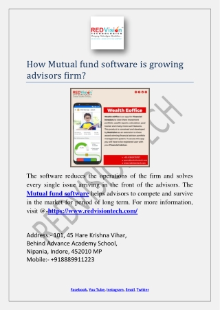 How Mutual fund software is growing advisors firm?