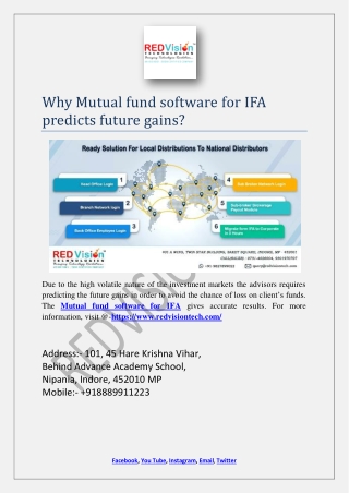 Why Mutual fund software for IFA predicts future gains?