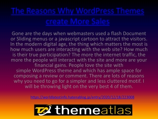 The Reasons Why WordPress Themes create More Sales