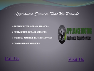 Appliances Services That We Provide