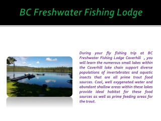 BC Freshwater Fishing Lodge