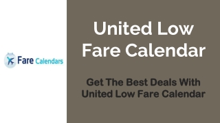 United Low Fare Calendar