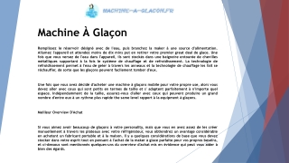 Machine À Glace