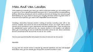 Man And Van London