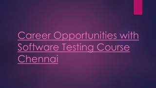 Career Opportunity in Software Online Training Chennai