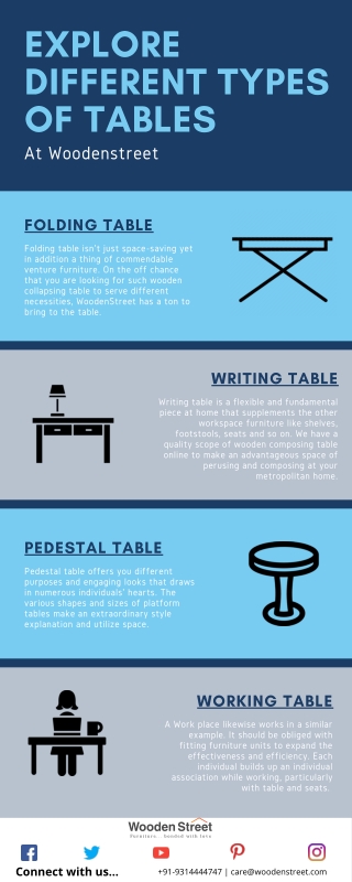Explore Different Types of Tables at WoodenStreet