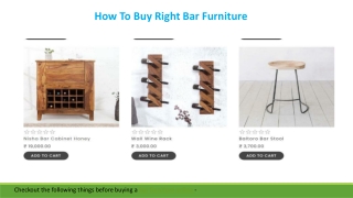 How to Buy Right bar Furniture