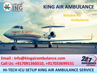 Get Air Ambulance from Ranchi, kolkata to Delhi by King