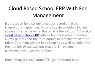 Cloud Based School ERP With Fee Management