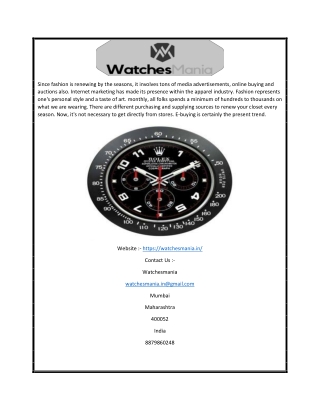 Replica Branded Watches Online In India | Watchesmania.in