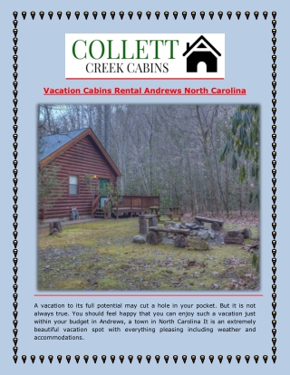 Vacation Cabins Rental Andrews North Carolina