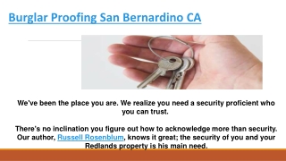 Burglar Proofing San Bernardino CA