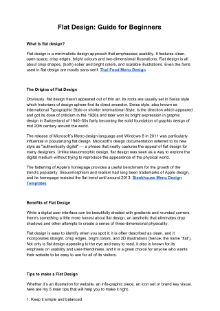 Flat Design: Guide for Beginners