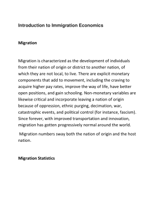 Introduction of Immigration Process