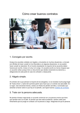 Cómo Crear Buenos Contratos