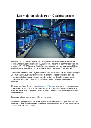 Los mejores televisores 4K calidad-precio