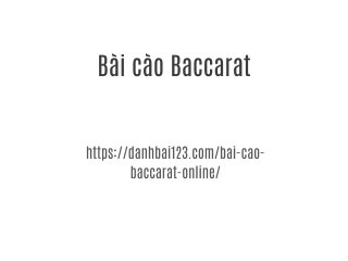 Bài cào Baccarat