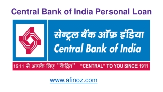 Apply Central Bank of India Personal Loan @ 11% only