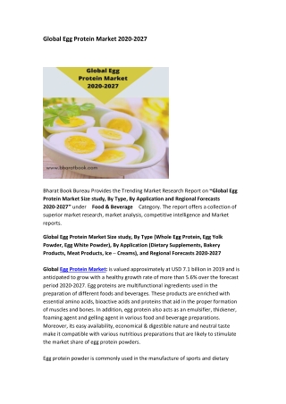 Global Egg Protein Market  2020-2027