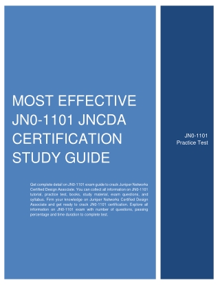 Most Effective JN0-1101 JNCDA Certification Study Guide