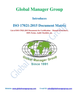 List of required document for ISO 17021:2015 Certification