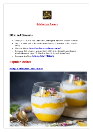 5% off - Goldburger & more Menu Golden Grove, SA