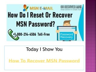 MSN Password Recovery