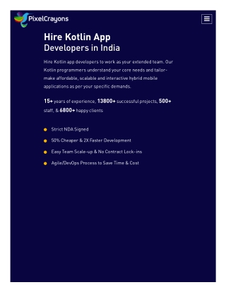 Hire Kotlin App Developers in India