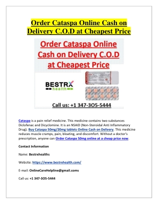 Order Cataspa Online Cash on Delivery C.O.D at Cheapest Price