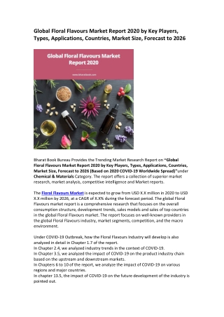 Global Floral Flavours Market Research Report 2020-2026