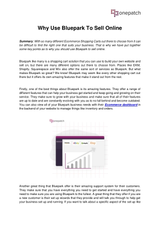 Why Use Bluepark To Sell Online
